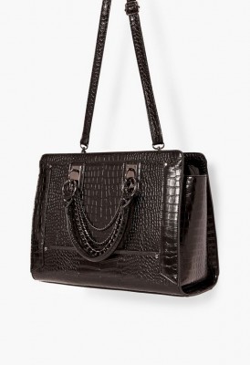 L. New You Satchel - Black Croc