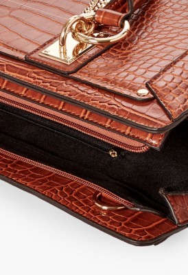 L. New You Satchel - Cognac Croc