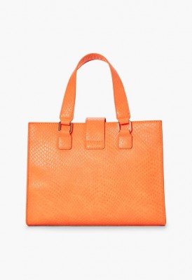 L. Weekend in Venice Satchel - Orange Snake
