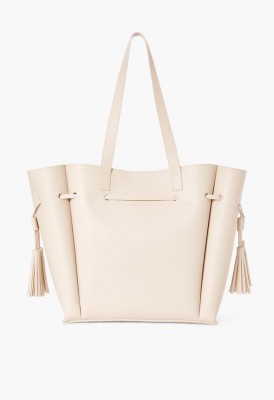L. Tie Around Tassel Tote - Bone
