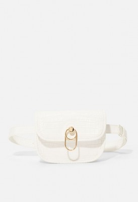 L. Island Trek Crossbody Bag - White Croc