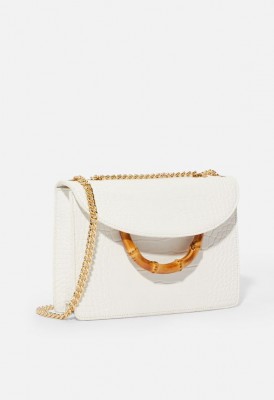 L. Bamboo Ring Crossbody Bag - White Croc