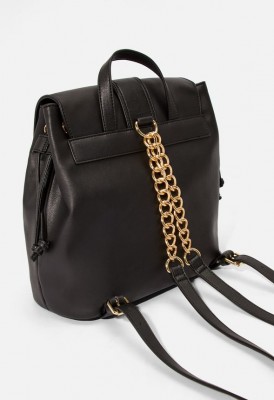 L. Mixed Media Backpack - Black