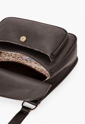 L. Staying True Front Flap Shoulder Bag - Black