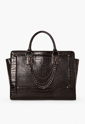 L. New You Satchel - Black Croc