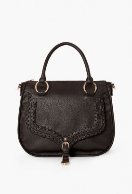  L.Saddle Edge Satchel - Black