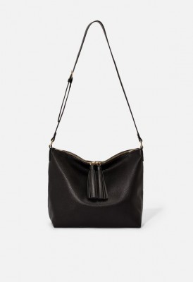 L. Double Tassle Shoulder Bag - Black