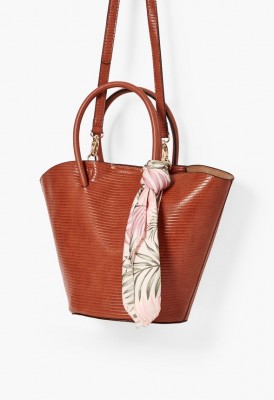 L. Flare Out Scarf Tote - Cognac
