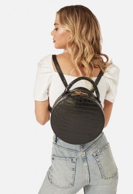 L. Circle Backpack - Black Croc