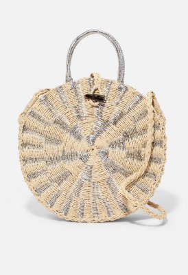 L. Metallic Straw Tote