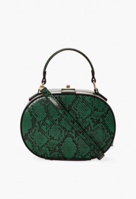 L. Oval You Around Crossbody Bag - Green Snake