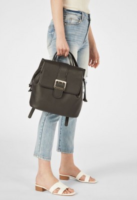 L. Mixed Media Backpack - Black