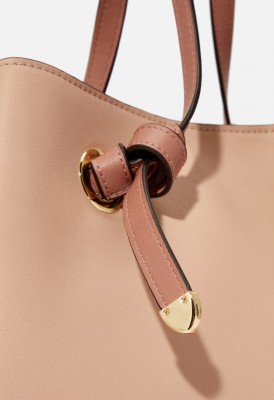 L. Knotted Handle Colorblock Tote - Mauve Multi