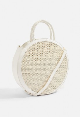 L. Round Rattan Crossbody Bag