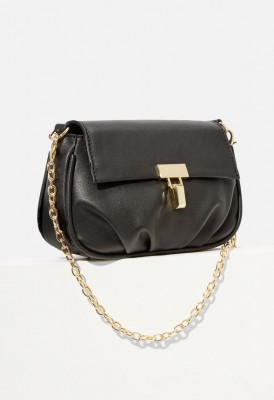 L. Turnlock Convertible Crossbody Bag - Black