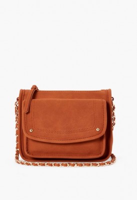 L. Sticked Up Compartment Crossbody Bag - Whiskey